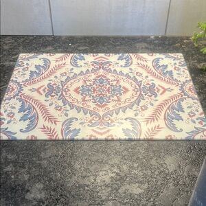 Beautiful counter Saver. Decorative Patterned in blue and pink. Trivet